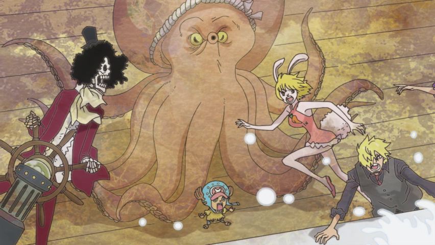 one piece in ukiyoe painting style
