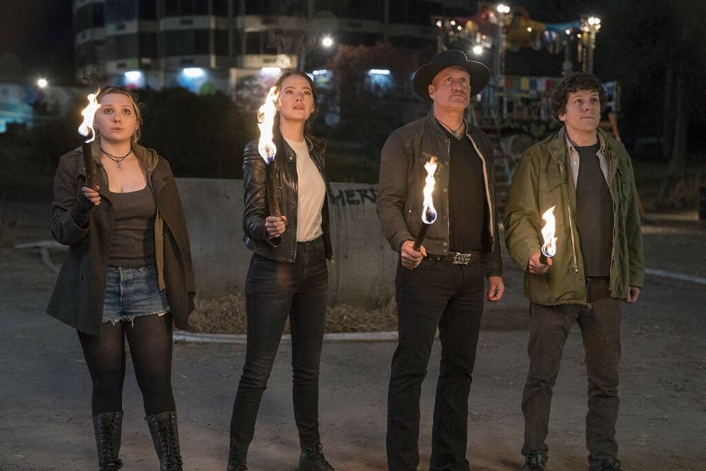 keempat pemeran utama dalam film Zombieland: Double Tap