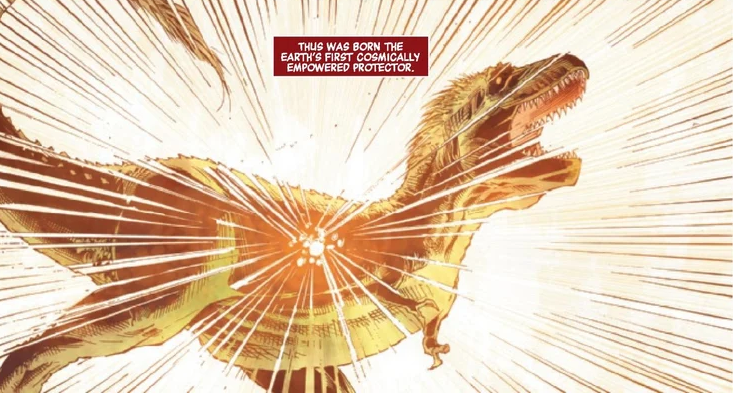 Tyranosaurus rex superhero pertama Marvel Universe