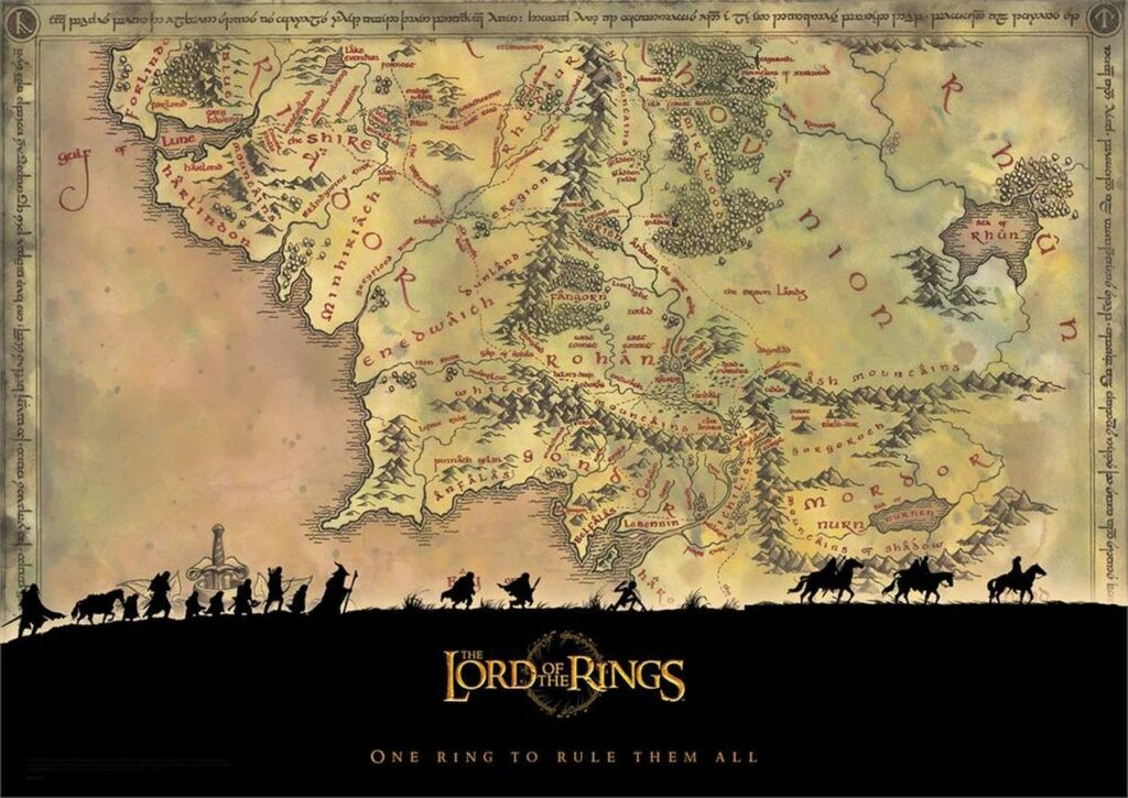 peta Middle Earth dalam Lord of the Rings