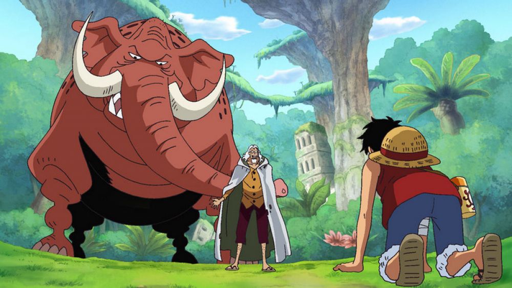 Luffy dan Rayleigh dalam One Piece